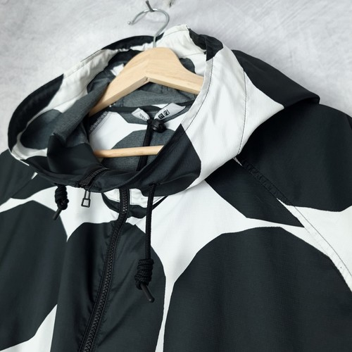 Uniqlo Marimekko Pocketable Parka Jacke Damen Large schwarz weiß Punkte Kapuze - Bild 4 von 19