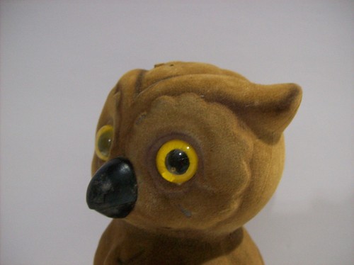 Vintage Josef Originals Flocked Fuzzy OWL Figurine Bank 5" - Picture 4 of 24
