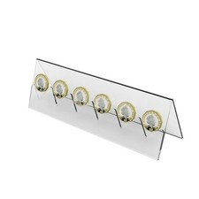 Acrylic Clear 6-Slot Collectible Coin Holder Collector Display Stand Organizer V