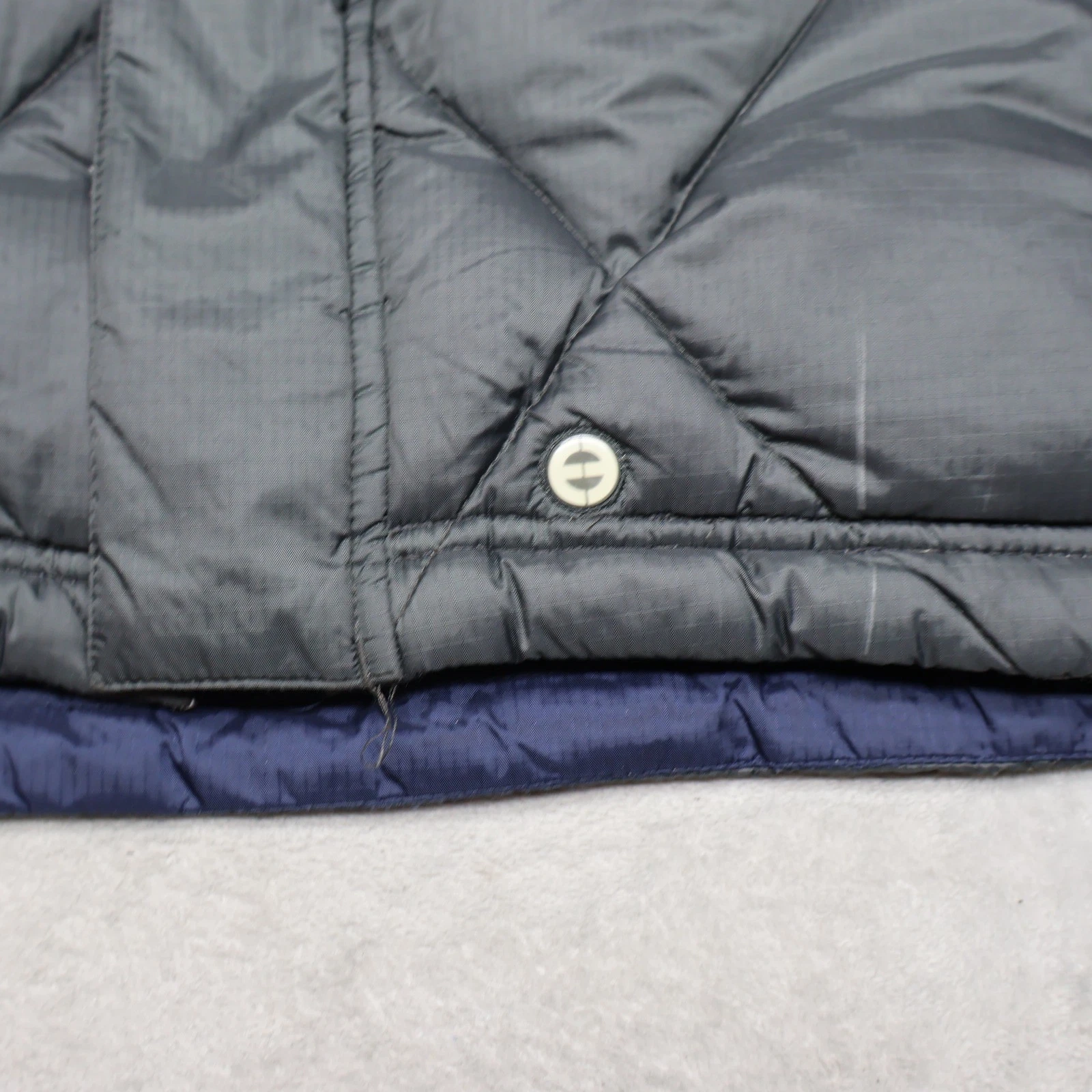 Planet Earth Down Jacket Mens Medium Blue Insulated Quilted Pit Zip Puffer VTG - product detail image 10