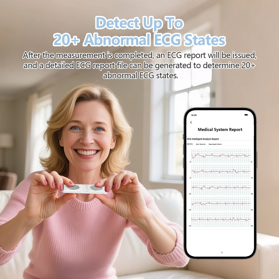 Smart Portable ECG Monitor - Rechargeable Heart Rate Tracker for Home Care - Image 2 of 4