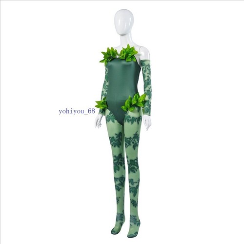 Pamela Isley Poison Ivy Green Leaf Cosplay Set costume Bodysuit Performance Gift - Picture 3 of 9