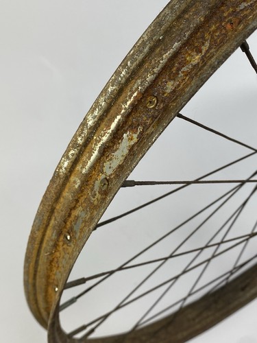 Vintage Pre-War Triple Step 26” Front Rim Balloon Tire Bicycle Wheel Antique 30s - Picture 14 of 18