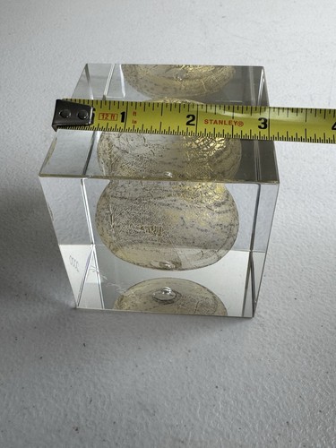 Paperweight Art Glass Sculpture Gold Globe Paperweight Signed Torben Jorgensen - Picture 14 of 20