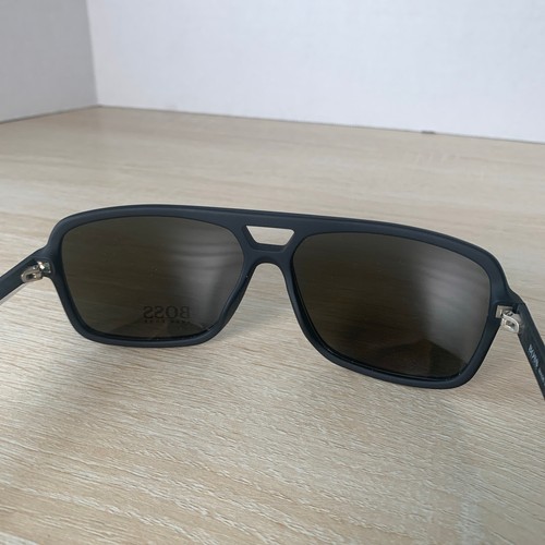 NWT Hugo Boss BOSS 0772/S HXENR Sunglasses Black Rubber 60-14-145 With FLAW - Picture 5 of 10