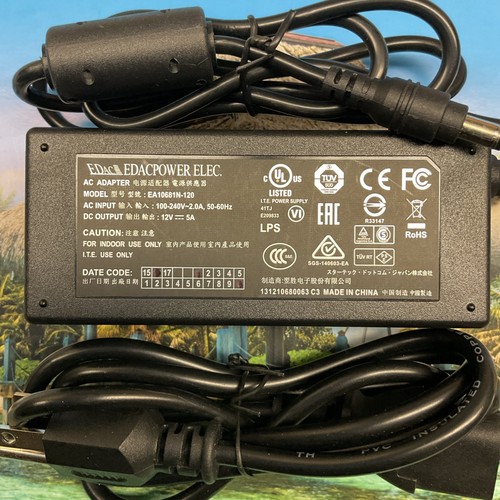 ADAPTADOR DE CA ORIGINAL EDAC POWER ELEC EA10681N-120 / EA10681N120 12V 5A PUNTA DE BARRIL - Imagen 2 de 4