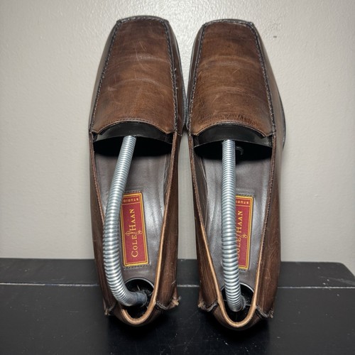 Cole Haan Studio Damengröße 8,5 B braune Leder-Halbschuhe eckige Zehenpartie Blockabsatz - Bild 7 von 14