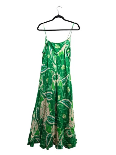 Vestido Farm Rio Tropical Groove Midi Verde Floral Sin Mangas Recorte Mujer Grande - Imagen 8 de 8