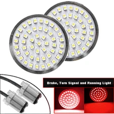 Eagle Lights 2" Harley LED Rear Turn Signals Stop Tail Turn 1157 Plug n' Play