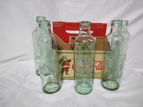 5 Coca Cola Straight Sided Circa 1899 Bottles With Carrier - Christmas 2007 - Picture 3 of 7