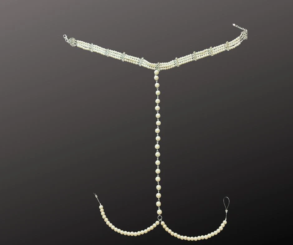 Gargantilla de perlas collar de anillo para pezón, anillos para pezón, joyería para pezón sin perforación Foto 2 de 4