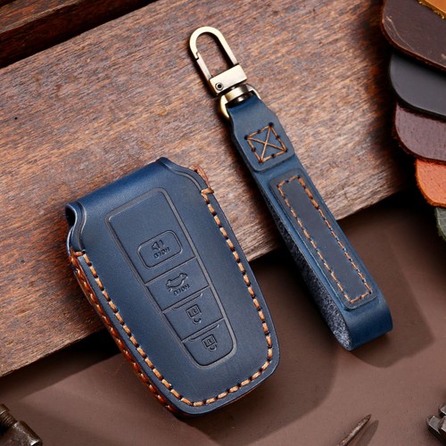 Real Genuine Leather Key Cover Key Fob Bag Case Keychain Keyring L for Toyota - Picture 34 of 35
