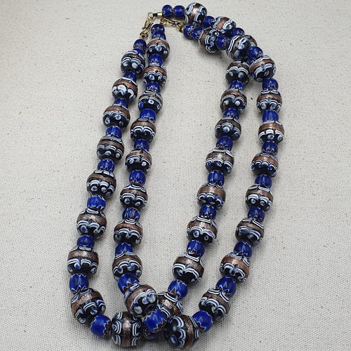 Millefiori Murano and Chevron Venetain Style Glass beaded Necklace - Picture 4 of 24