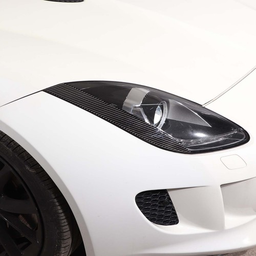 For Jaguar F-TYPE 2013-2022 Headlight Eyebrow Decorative Sticker Carbon Fiber - Picture 4 of 12
