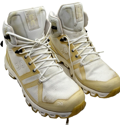 On Cloudrock wasserdichte Damen-Wanderschuhe Größe 10 Gletscher/Sand