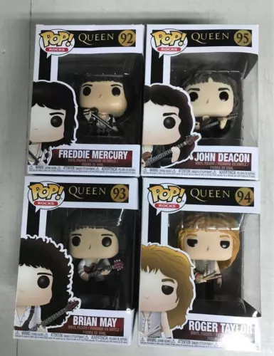 Funko Pop Music QUEEN #92,93,94 & 95 Freddie Mercury, John Deacon, Brian May