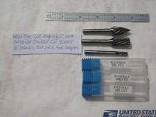NEW 3 PC. LOT RAPIDKUT USA SA-1,SA-5,& SG-5 DOUBLE CUT CARBIDE BURRS 1/4" SHANK