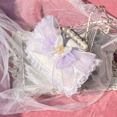 Lace Pink Womens Shoulder Bag Sweet Cute Lolita Bow Elegant Fashion Handbag - Picture 10 of 24