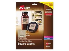 Avery Square Print-to-the-Edge Labels 2 x 2 Kraft Brown 300/Pack 22846