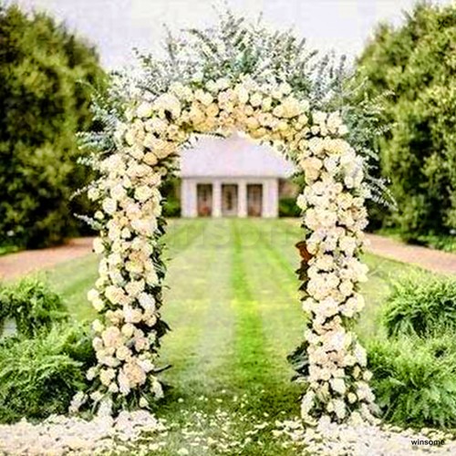 2,4m Metall Gartenbogen Schwerlastgitter Schlauch Rose Kletterpflanzen Torbogen - Bild 3 von 5