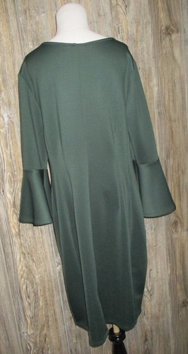 NWT Lane Bryant Dark Green Bell Ruffle Slv Dress Womens Size 16 Whimsigoth Boho - Picture 3 of 15