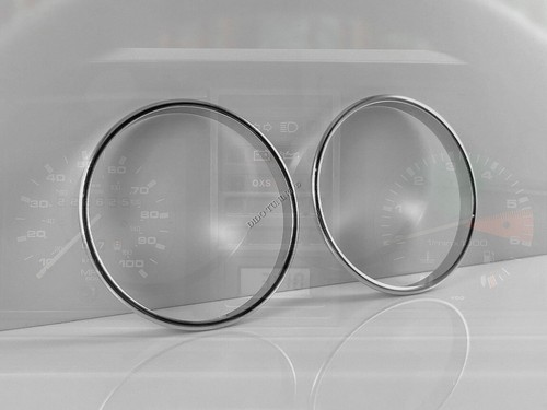 Pour VW T3 T25 1979-1992 Anneaux de compteur de vitesse en aluminium poli x2 - Picture 3 of 7