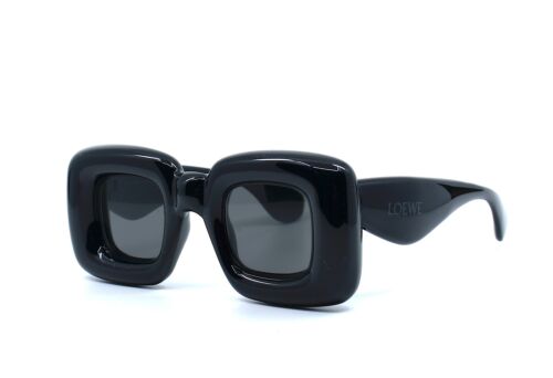 LOEWE LW40098I 01A SHINY BLACK SMOKE AUTHENTIC SUNGLASSES - Picture 3 of 12