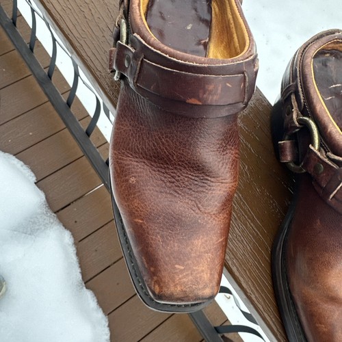 Scarpe zoccoli vintage Frye punta quadrata mulo marrone cintura-imbracatura donna 8,5 - Foto 10 di 10