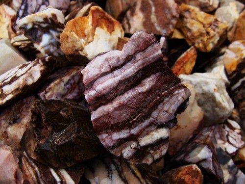 500 Karat viel Zebra Jaspis grob + ein GRATIS facettierter Edelstein - Bild 3 von 7