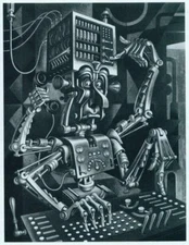 Managing : Boris Artzybasheff : Surreal Tech Illustration Print : Art to Frame