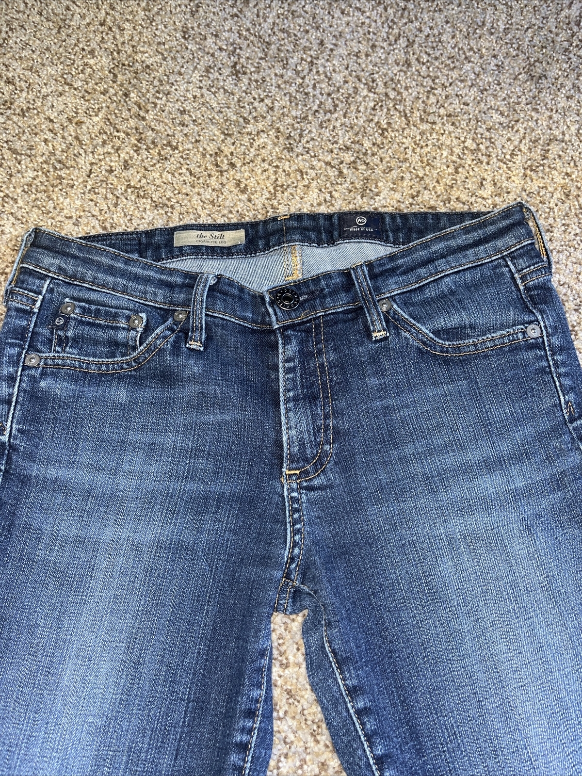 AG Adriano Goldschmied Jeans Womens 27R The Stilt Cigarette Skinny Medium Wash - View 2