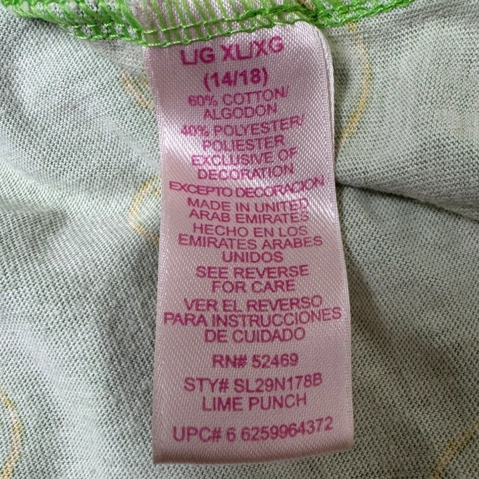 Secret Treasures Womens Lime Green Sleepwear Dress With Fish & Stars Graphics XL - Изображение 4 из 4