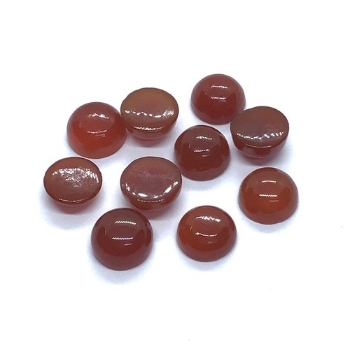 Round Flat Back Cabochon Natural Red Onyx Loose Gemstone For Making Jewelry - Picture 13 of 21