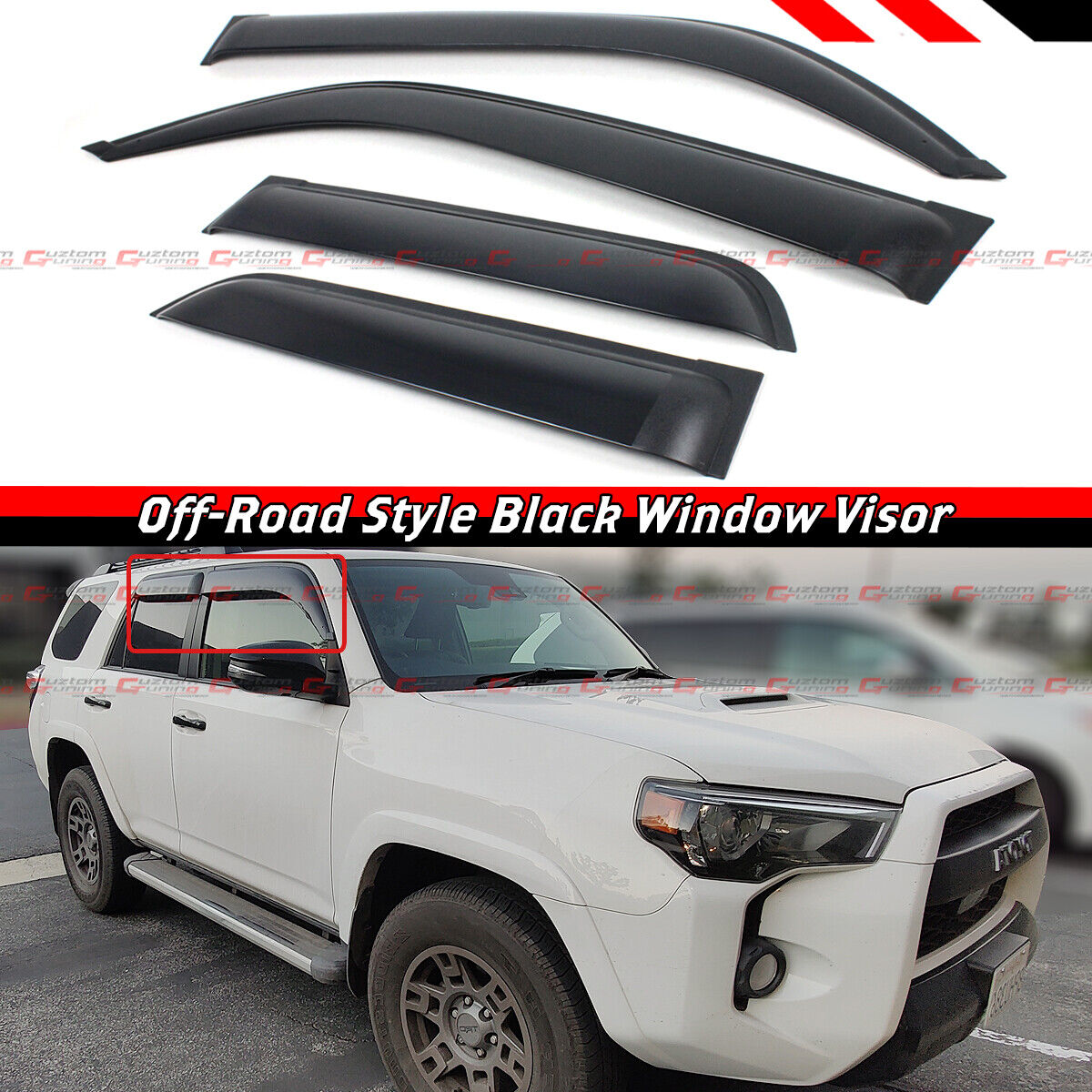 FOR 2010-2024 TOYOTA 4RUNNER OFF-ROAD WINDOW VISOR RAIN FOR 2010-2024 TOYOTA 4RUNNER OFF-ROAD WINDOW VISOR RAIN