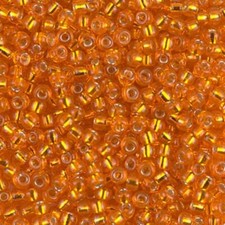 Miyuki Round Seed Beads Size 8/0 Silver Lined Orange 22 Gram Tube