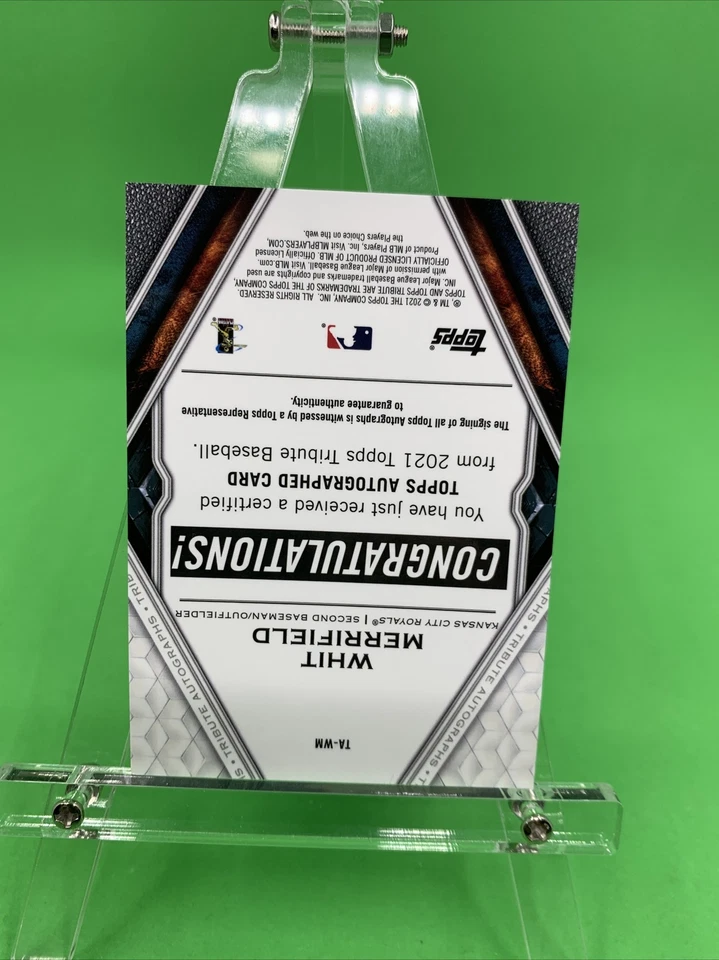 2021 Topps Tribute WHIT MERRIFIELD Royals Auto /99 Green - Image 4 of 4