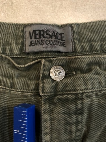 Versace Jeans Couture Vintage Men's 32x30 Moss Green Jeans Pants Made In Italy - Picture 6 of 13