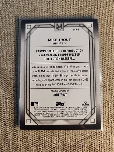 2024 Topps Museum Mike Trout Collezione Tela Riproduzione #CCR-2 - Foto 2 di 2
