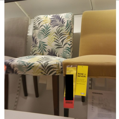 IKEA Henriksdal Chair SLIPCOVER Gillhov Ferns COVER Tiki Green Gold Retro - Picture 2 of 3