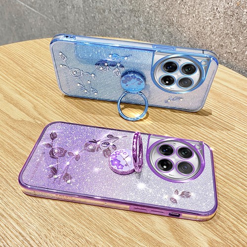 For OnePlus 12R, Luxury Bling Glitter Clear Ring Holder Soft TPU Case Cover - Picture 5 of 14