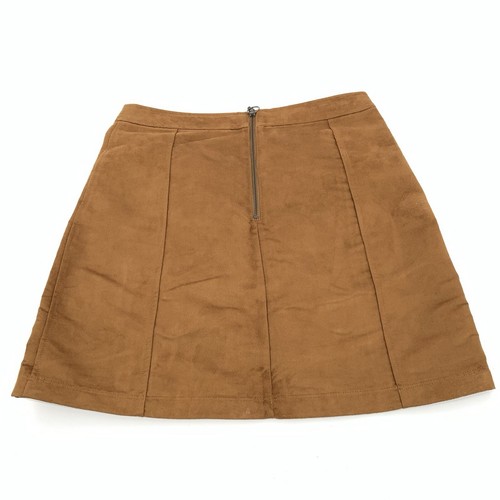 Old Navy Faux Suede Mini Skirt 4 Womens Dark Khaki Brown Western Boho Casual S - Picture 2 of 6