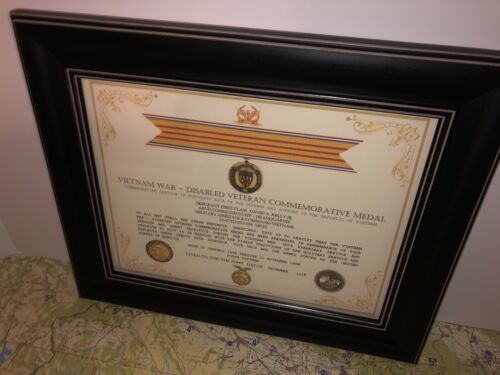 VIETNAM WAR ~ DISABLED VETERAN COMMEMORATIVE MEDAL CERTIFICATE ~Type 1 - Picture 10 of 13