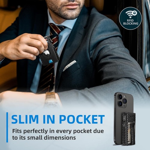 Billetera Airtag para hombre, con clip para billetes,bloqueo RFID, estuche metal - Picture 6 of 6