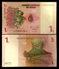 Congo 1 Centime 1997 Banknote World Paper Money UNC Currency Bill Note  