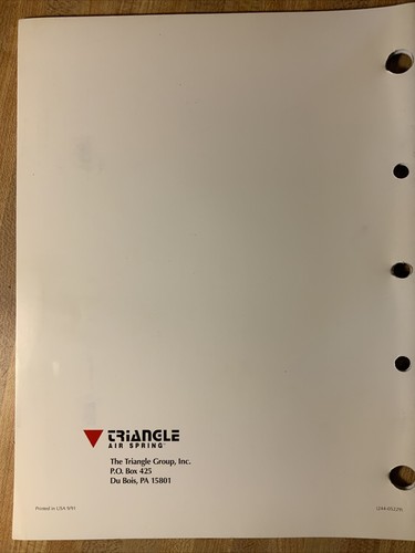 Trianglr Air Springs Catalog 1991 Printed in USA - Picture 2 of 5