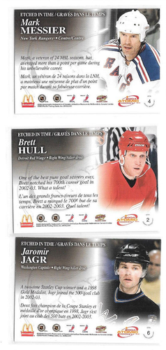 Lot of 8 Pacific McDonalds Inserts - Roy, Spezza, Messier, Hull, Jagr - Picture 6 of 6