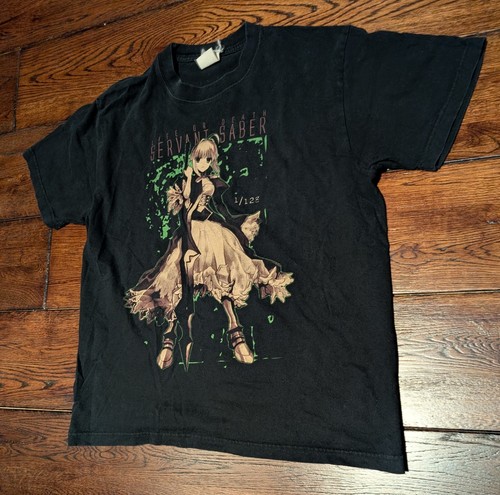 Vintage Japan Life or Death Servant Fate Extra Saber Anime Black T-Shirt Size M - Picture 2 of 9