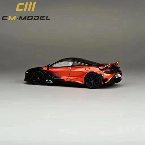 CM 1:64 Model Car Mclaren 765LT Alloy Running Vehicle Orange and Black Edition - Picture 2 of 7