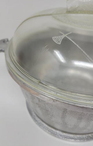 Vintage Guardian Service Hammered Aluminum 10" 4 Quart Round Pot W/ Glass Lid - Picture 10 of 14