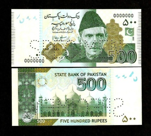 PAKISTAN 10x 2 50 x 2 100 x 3 500 x 2 1000 Rupee 10 Specimen Collection UNC NOTE - Picture 8 of 10